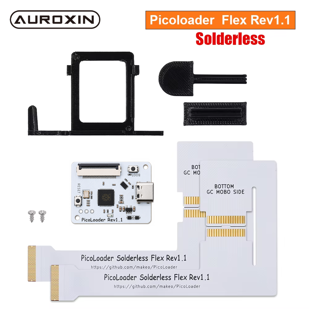 Gaming Console Stand - PicoLoader Flex Rev1.1 はんだ付け不要ケーブル オープンソース RP2040