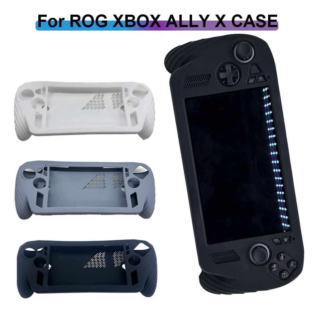 Gaming Console Rog - ROG Ally X 用シリコンケース 滑り止め耐衝撃保護カバー ハンドヘルドゲームコンソールアクセサリー用の正確なカットアウト付き