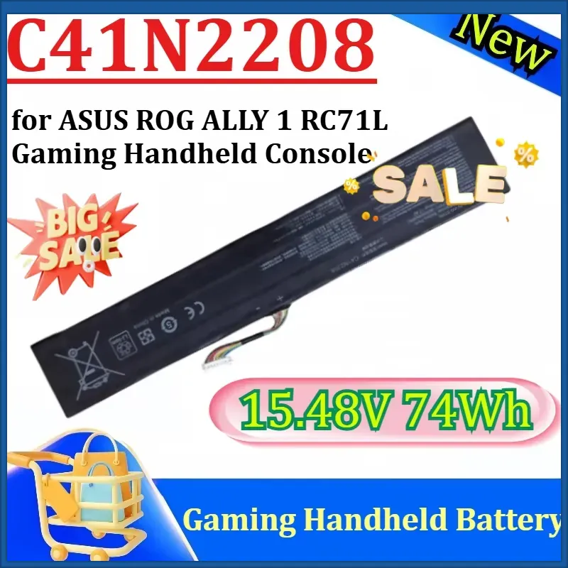 Gaming Console Rog - 新しいC41N2208 15.48V 74Wh大容量拡張バッテリー交換用 ASUS ROG ALLY