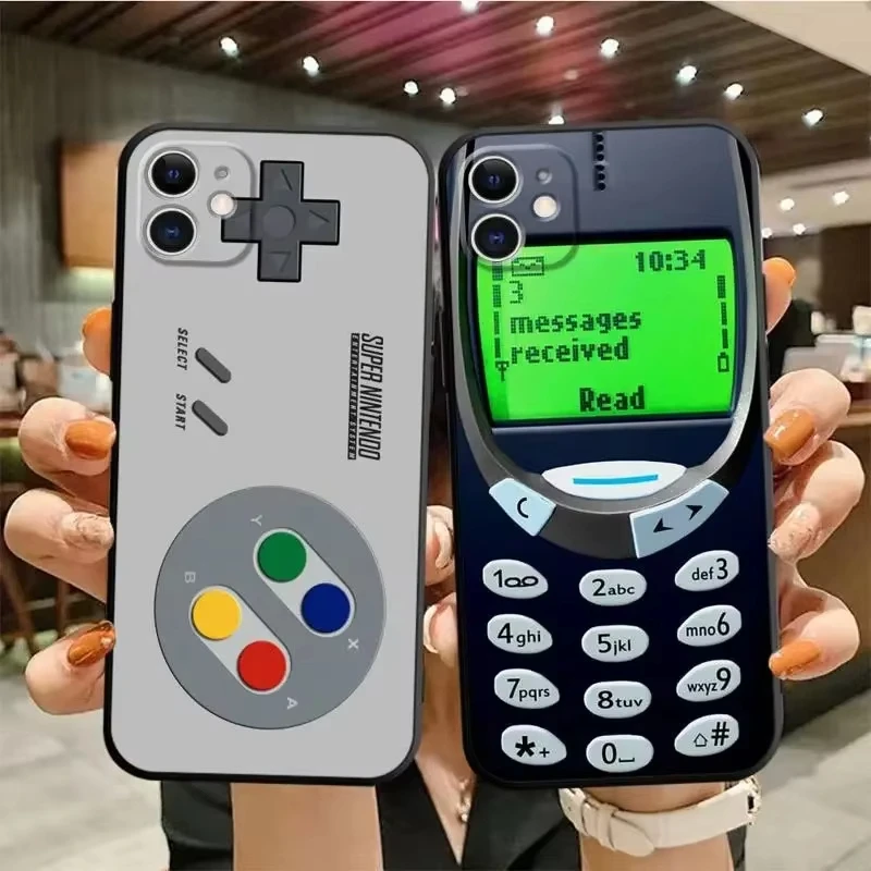 Gaming Console Quotes - レトロゲーム機風ラジオ電話ケース iPhone 17 16 15 11