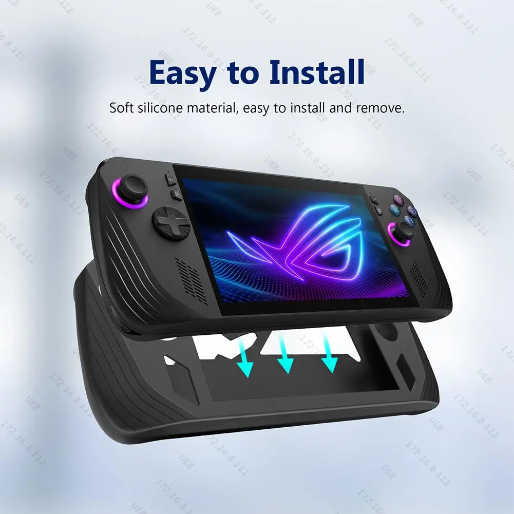 Gaming Console Rog - シリコン保護カバー 耐衝撃プロテクタースリーブ アンチスクラッチ ストラップ付き Asus ROG