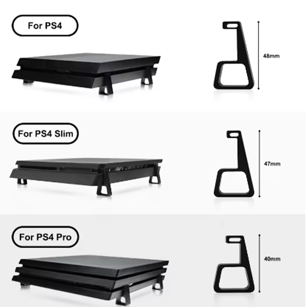1 セット PS4 スリムプロフィートスタンドホスト冷却ブラ - Gaming Console Stand のレビューと価格