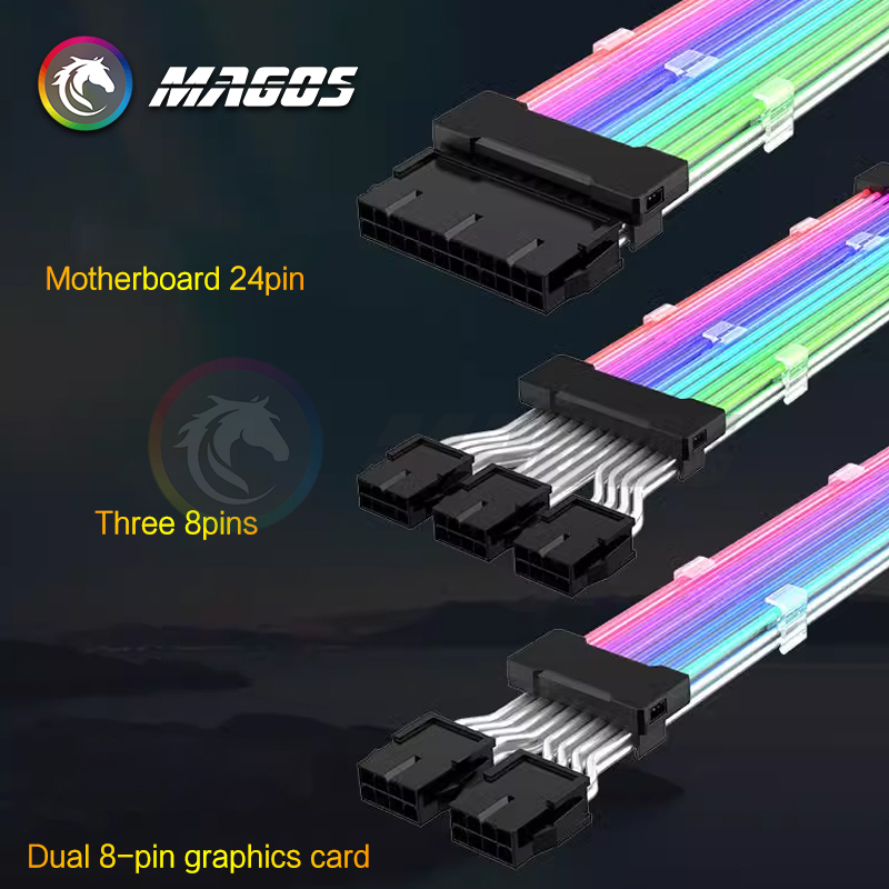 Psu-拡張ケーブルrgb,24ピンgpu 8ピン,トリプル - Console Gaming Pc Case のレビューと価格