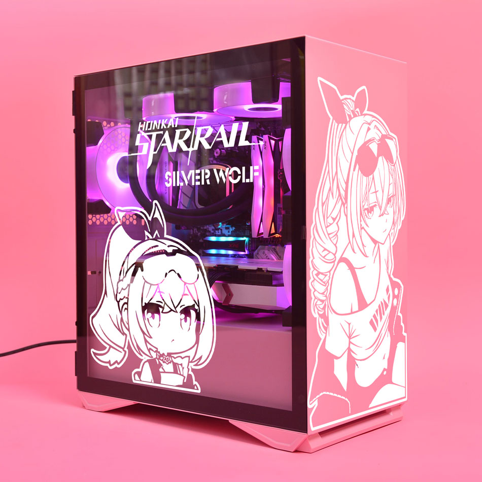 シルバーウルフアニメステッカー PCケース用、スターレイル漫 - Console Gaming Pc Case のレビューと価格
