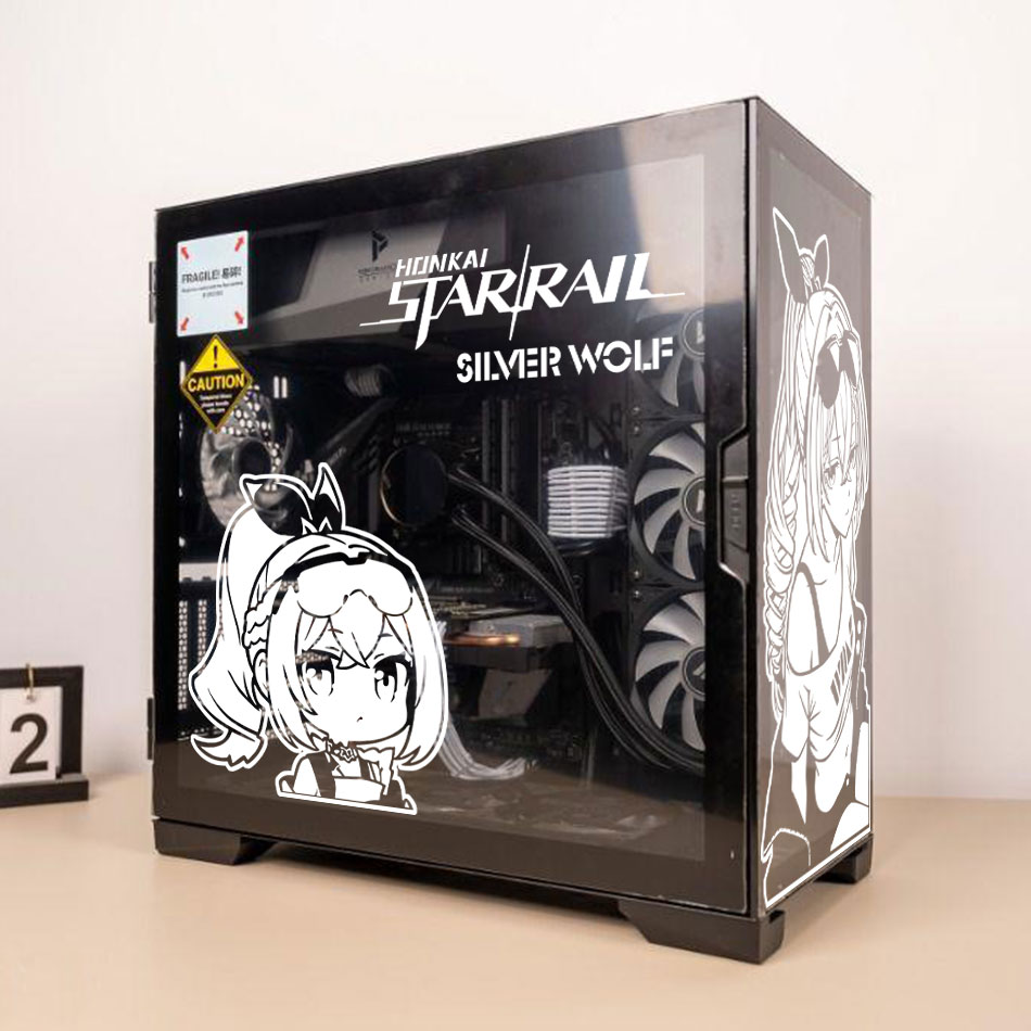 シルバーウルフアニメステッカー PCケース用、スターレイル漫 - Console Gaming Pc Case のレビューと価格